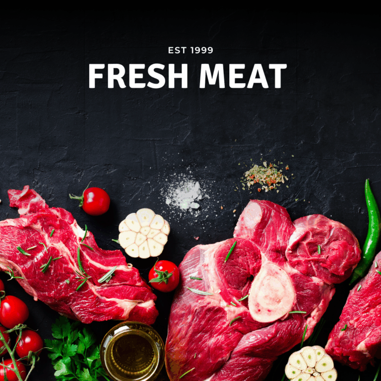 black minimalist fresh meat steak instagram post