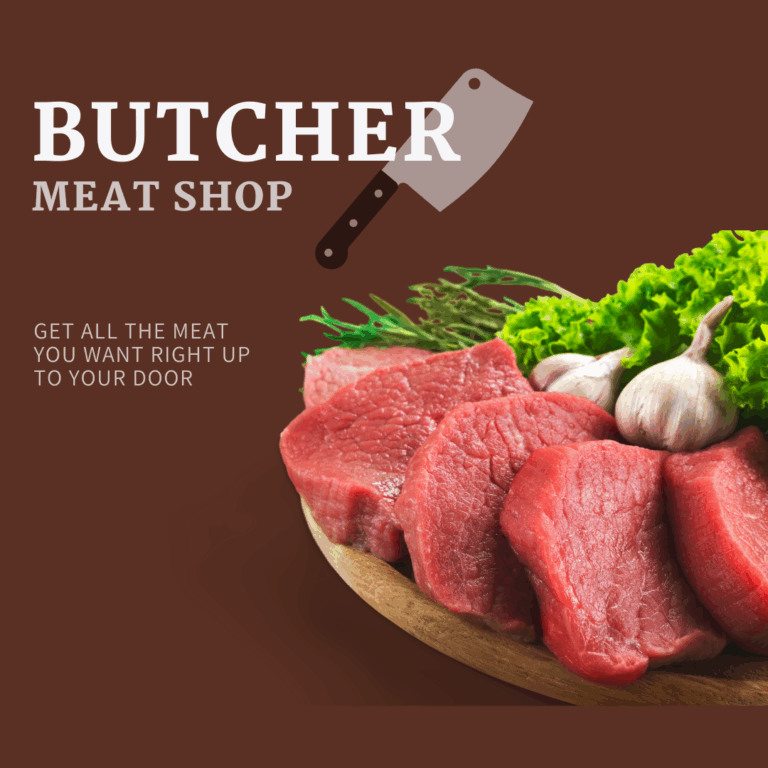 red and whit butcher meat shop butcher modern minimalist elegant facebook post